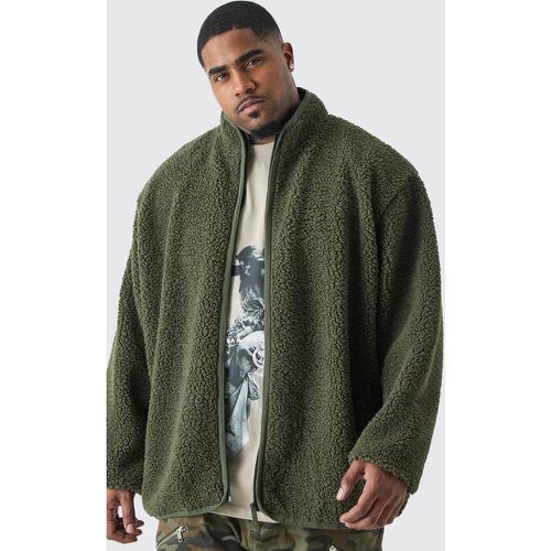 Grande taille - Veste oversize en polaire à col montant homme - XXL - Boohooman - Modalova