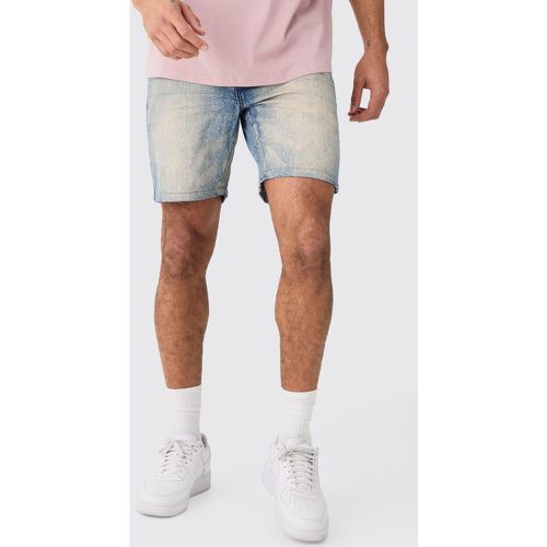 Short slim en jean rigide - 28 - Boohooman - Modalova