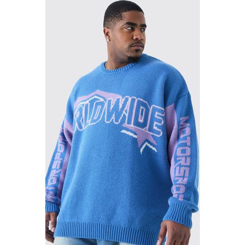 Grande taille - Pull oversize en maille marine - XXXL - Boohooman - Modalova