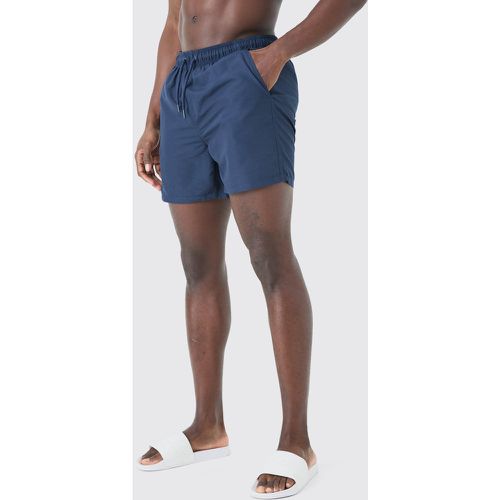 Short de bain mi-long uni - L - Boohooman - Modalova