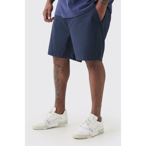 Grande taille - Short large marine à taille fixe - 38 - Boohooman - Modalova