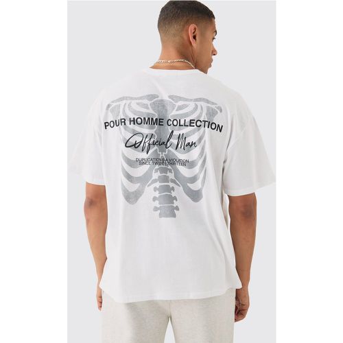 Oversized Skeleton Back Print T-shirt - Boohooman - Modalova