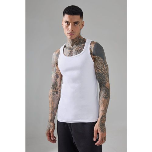 Tall Man Active Gym Muscle Fit Ribbed Vest - Boohooman - Modalova