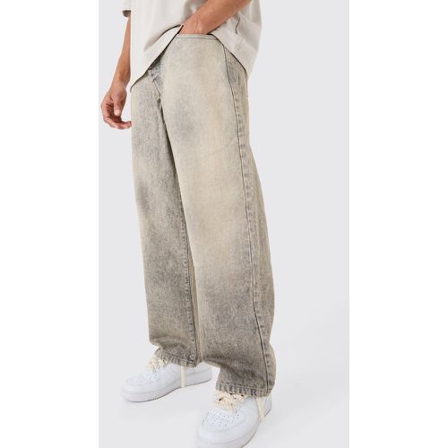 Jean baggy en denim teinté - 34R - Boohooman - Modalova