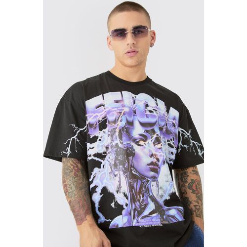 Oversized Extended Neck Official Large Graphic T-shirt - Boohooman - Modalova
