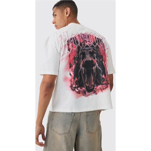 Oversized Boxy Extended Neck Dog Graphic T-shirt - Boohooman - Modalova