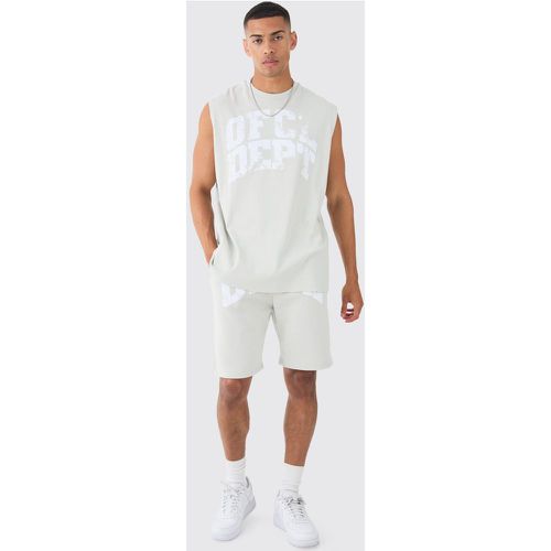 Ensemble oversize côtelé avec débardeur et short - Ofcl - L - Boohooman - Modalova