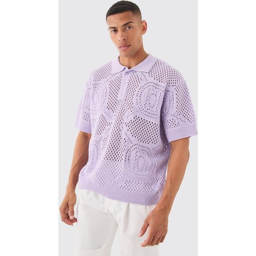 Polo oversize texturé à coutures apparentes - S - Boohooman - Modalova