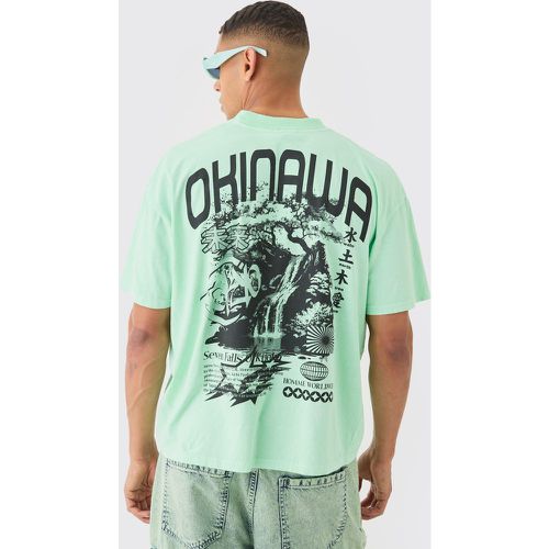 Oversized Extended Neck Okinawa Wash T-shirt - Boohooman - Modalova