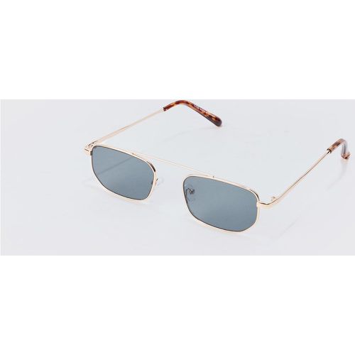 Lunettes de soleil carrées en métal - ONE SIZE - Boohooman - Modalova