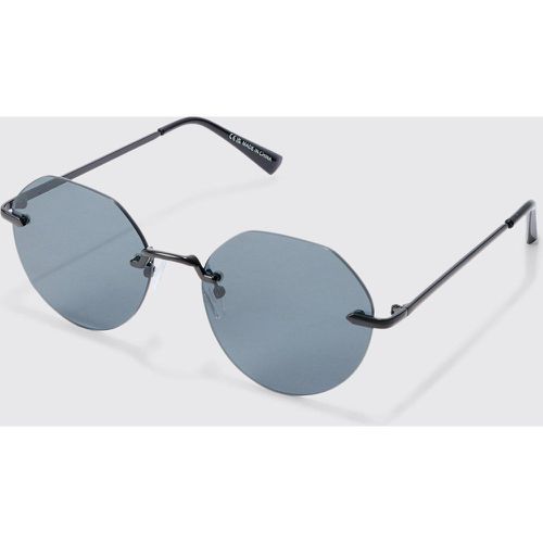 Lunettes de soleil rondes en métal - ONE SIZE - Boohooman - Modalova