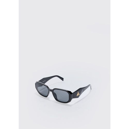 Bm Rectangular Plastic Sunglasses In Black - Boohooman - Modalova