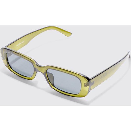 Chunky Smoke Lens Sunglasses In Green - Boohooman - Modalova
