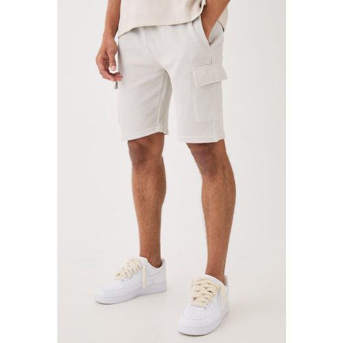 Short cargo slim en tissu gaufré - S - Boohooman - Modalova