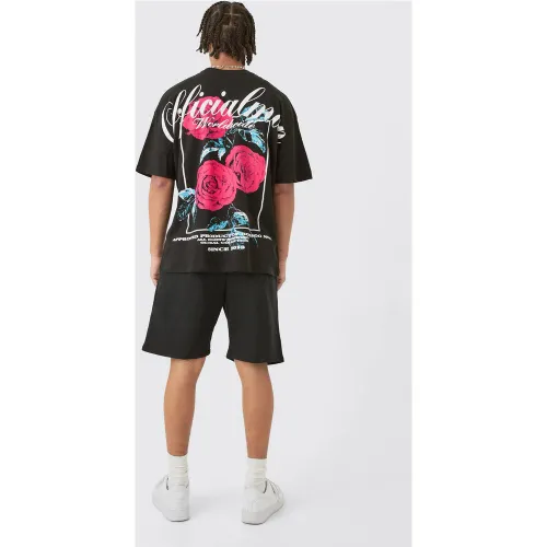 Ensemble oversize fleuri à col montant homme - XL - Boohooman - Modalova