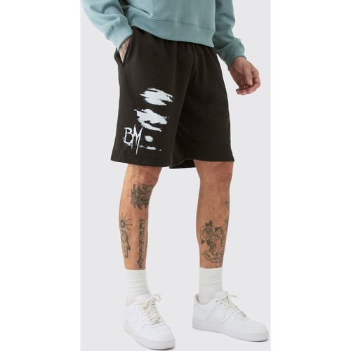 Tall Oversized Fit Blur Print Jersey Shorts - Boohooman - Modalova