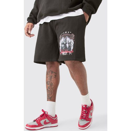 Plus Oversized Fit Dog Print Jersey Shorts - - XXXL - Boohooman - Modalova
