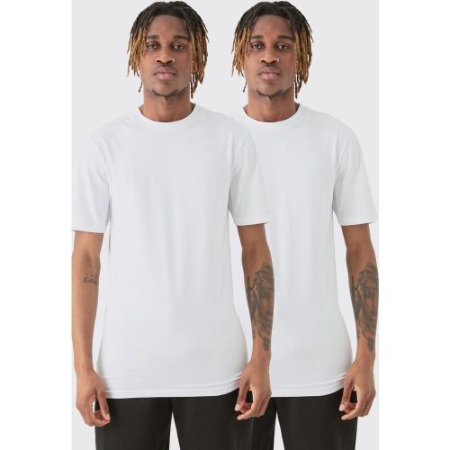 Tall - Lot de 2 t-shirts moulants - L - Boohooman - Modalova