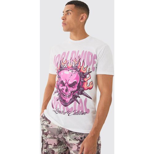 Oversized Skull Flame Graphic T-shirt - Boohooman - Modalova