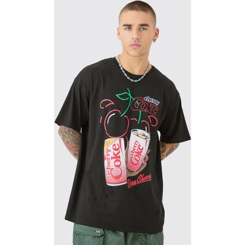 T-shirt oversize à imprimé Cherry Coke - S - Boohooman - Modalova