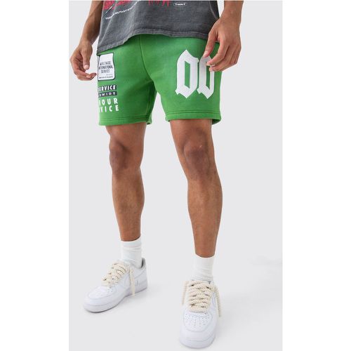 Basketball Washed Applique Moto Printed Shorts - Boohooman - Modalova
