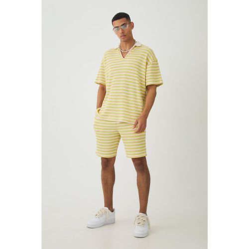 Ensemble avec polo texturé et short - S - Boohooman - Modalova