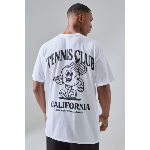 Man Active Tennis Club California Oversized T-shirt - Boohooman - Modalova