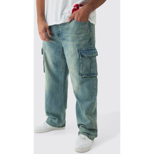 Grande taille - Jean cargo large homme - 38 - Boohooman - Modalova