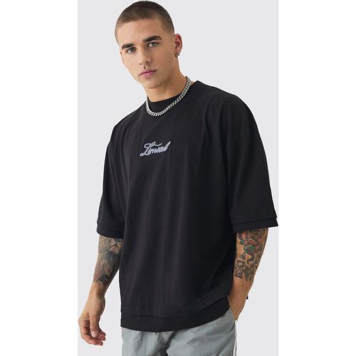 T-shirt oversize épais à manches longues - L - Boohooman - Modalova