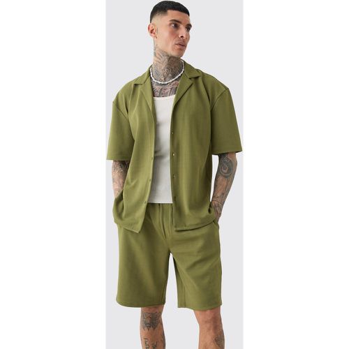 Tall - Ensemble avec chemise à chevrons et short homme - S - Boohooman - Modalova