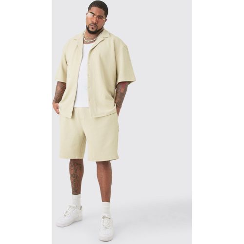Grande taille - Ensemble avec chemise à chevrons et short - XXXL - Boohooman - Modalova
