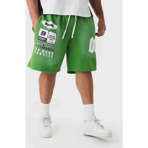 Grande taille - Short de basket délavé à imprimé moto - XXXL - Boohooman - Modalova