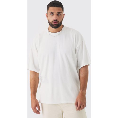 Grande taille - T-shirt oversize en tissu gaufré - XXXL - Boohooman - Modalova