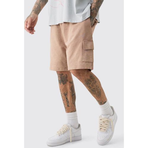 Tall - Short cargo délavé en jersey - S - Boohooman - Modalova