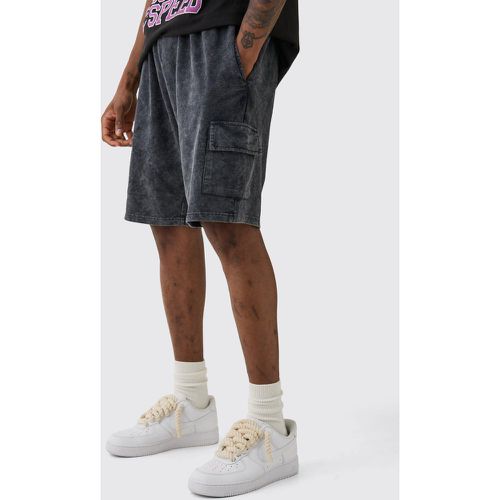 Tall - Short cargo délavé en jersey - L - Boohooman - Modalova