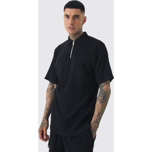 Tall - Polo en tissu gaufré - S - Boohooman - Modalova