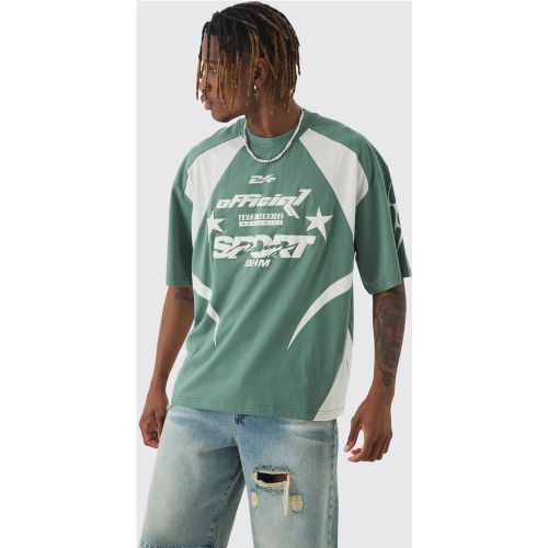 Tall - T-shirt oversize imprimé moto - S - Boohooman - Modalova