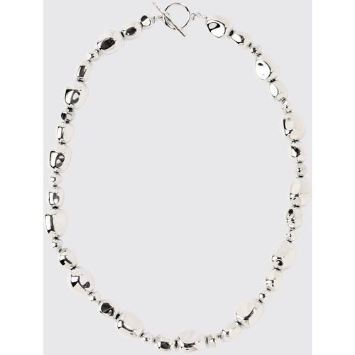 Metallic Pearl Necklace In Charcoal - Boohooman - Modalova