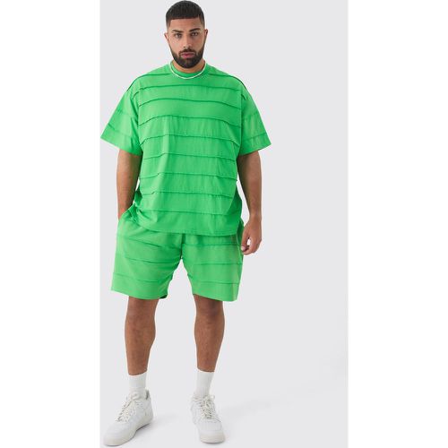 Grande taille - Ensemble oversize à rayures avec t-shirt et short - XXXL - Boohooman - Modalova