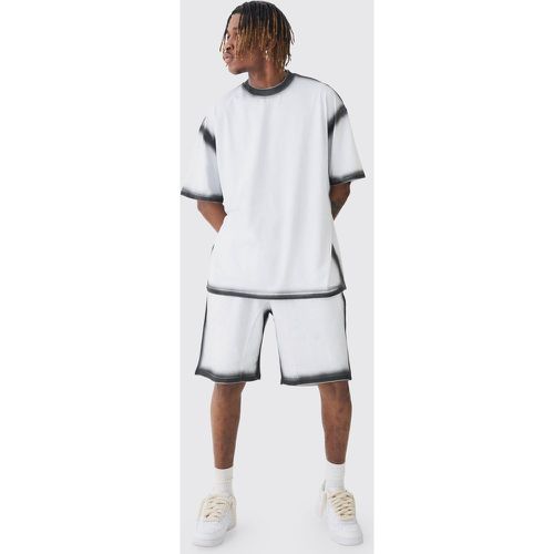 Tall - Ensemble oversize à col montant avec t-shirt délavé et short - S - Boohooman - Modalova