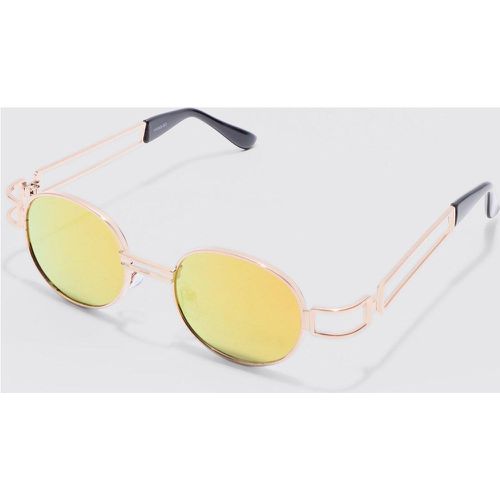 Round Metal Frame Mirror Lens Sunglasses In Gold - ONE SIZE - Boohooman - Modalova