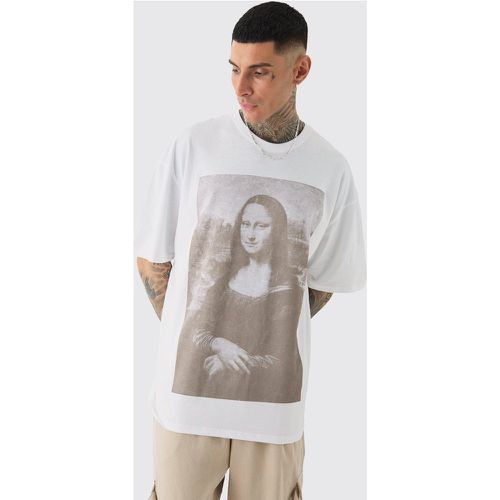 Tall Mona Lisa T-shirt In White - Boohooman - Modalova