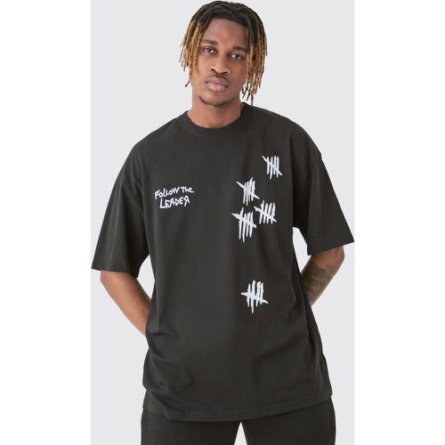 Tall - T-shirt oversize à imprimé Korn - XL - Boohooman - Modalova