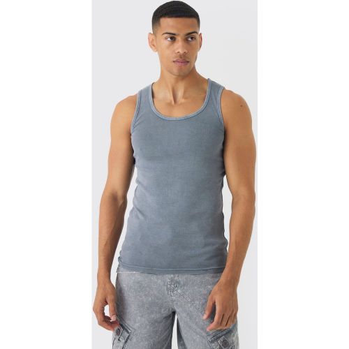 Débardeur habillé côtelé délavé - M - Boohooman - Modalova