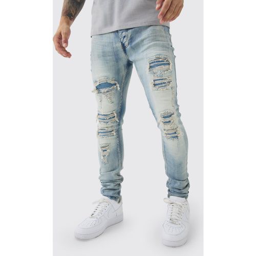 Jean super skinny déchiré et réparé - 28R - Boohooman - Modalova