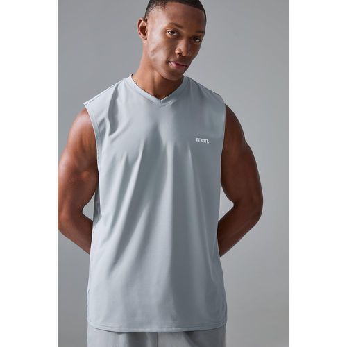 Débardeur de sport performance à col V - MAN homme - S - Boohooman - Modalova