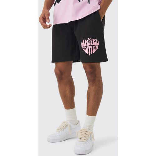 Short oversize à imprimé cœur - L - Boohooman - Modalova