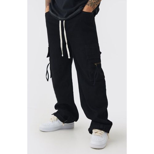 Pantalon cargo baggy à taille élastiquée - S - Boohooman - Modalova