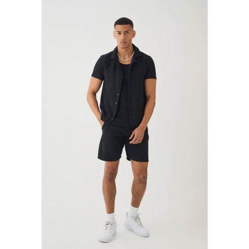 Ensemble à motif jacquard avec chemise et short - L - Boohooman - Modalova