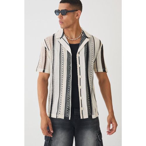 Chemise rayée en crochet - XS - Boohooman - Modalova